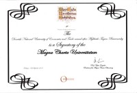 Сертификат ДонНУЭТ - Magna Charta Universitatum